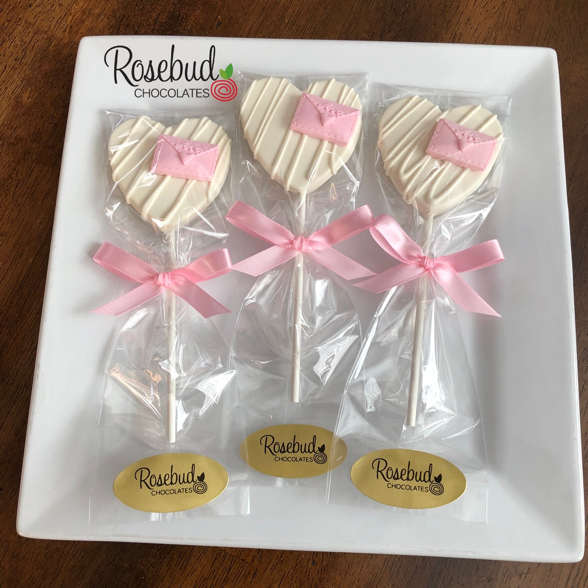 White Chocolate Baby Lollipop Baby Shower Favors Candy  www.rosebudchocolates.com