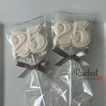 12 NUMBER TWENTY-FIVE #25 Chocolate Lollipop Birthday Party Favors