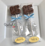 12 NUMBER TWENTY-FIVE #25 Block Style Chocolate Lollipop Birthday Party Favors