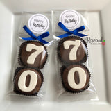 8 Sets #70 Chocolate Covered Oreo Cookies 70th Birthday LABEL Party Favors