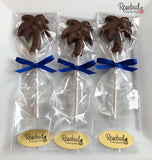 12 PALM TREE Chocolate Lollipops Candy Party Favors